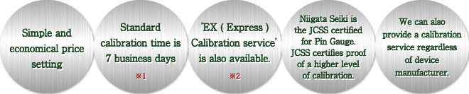 Features of the calibration service