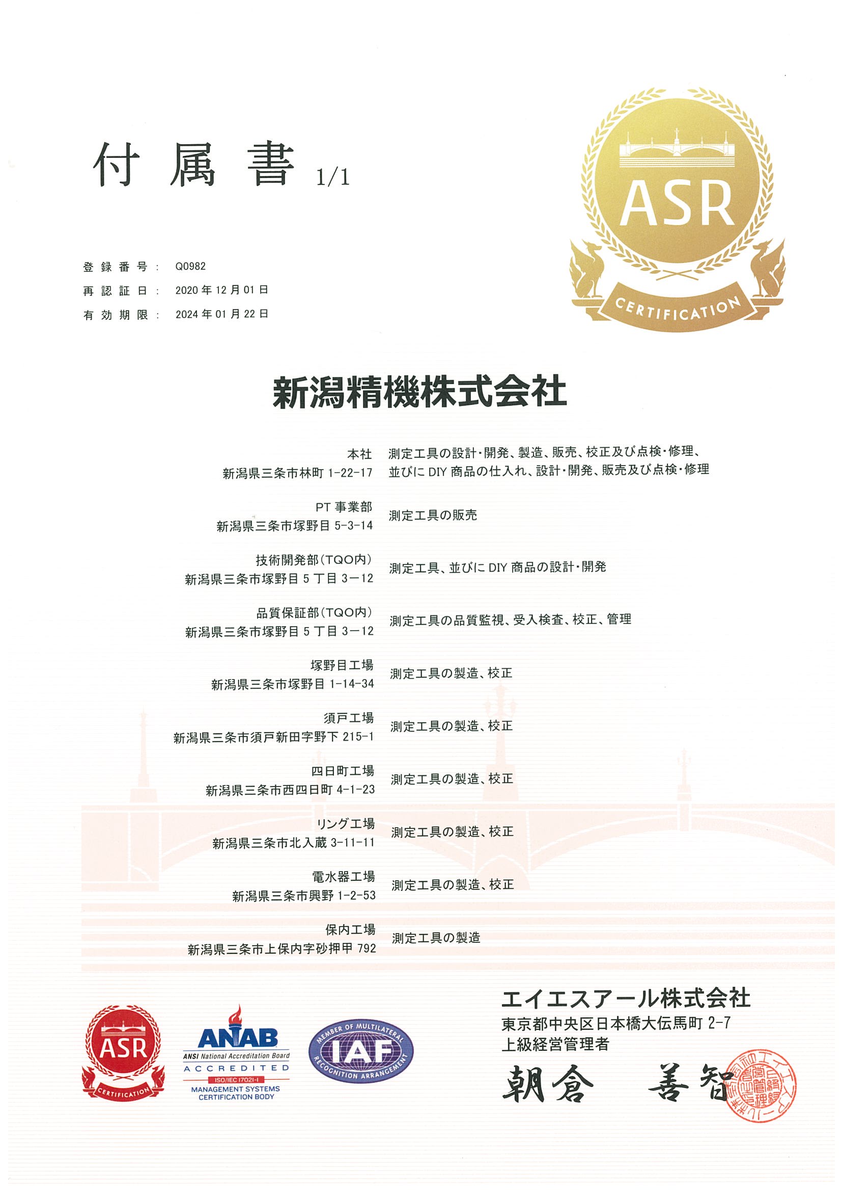 Niigata Seiki Co., Ltd. About Niigata Seiki